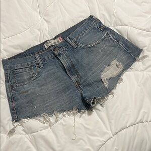 Levi's Blue Distressed Jean Shorts Vintage Style